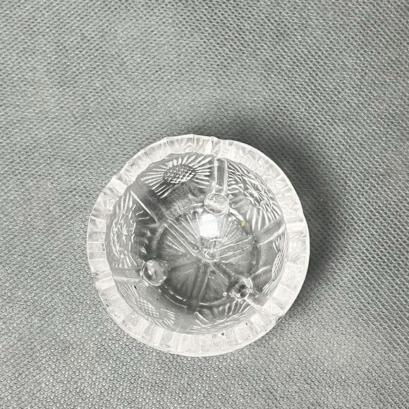 Vintage Footed Salt Dip LG Wright Glass Paneled Thistle/Delta w/ Bee Mark-UV - Picture 7 of 10